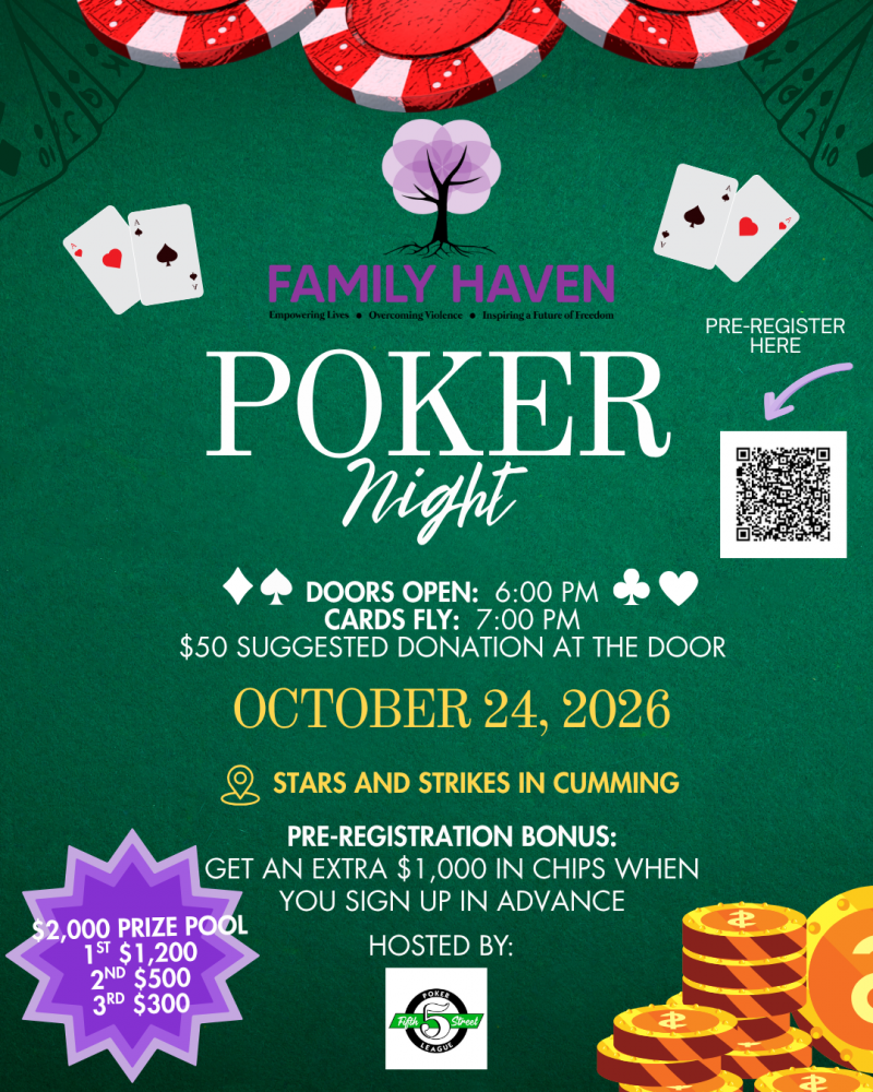 Poker Fundraiser Supporting Family Haven - Stars and Strikes at 5thstreetpoker.com